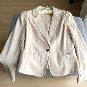 Tan Puff-Sleeve Blazer - XS
